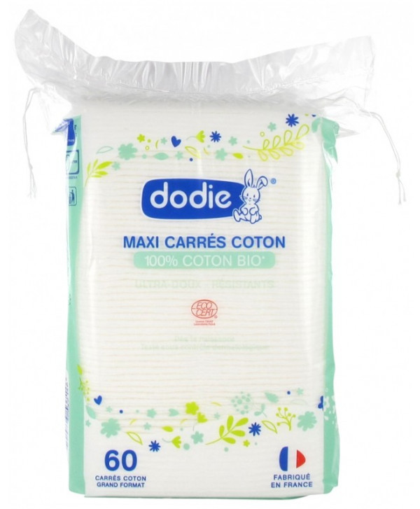 Dodie Maxi Coton Bio Carré 60 pièces