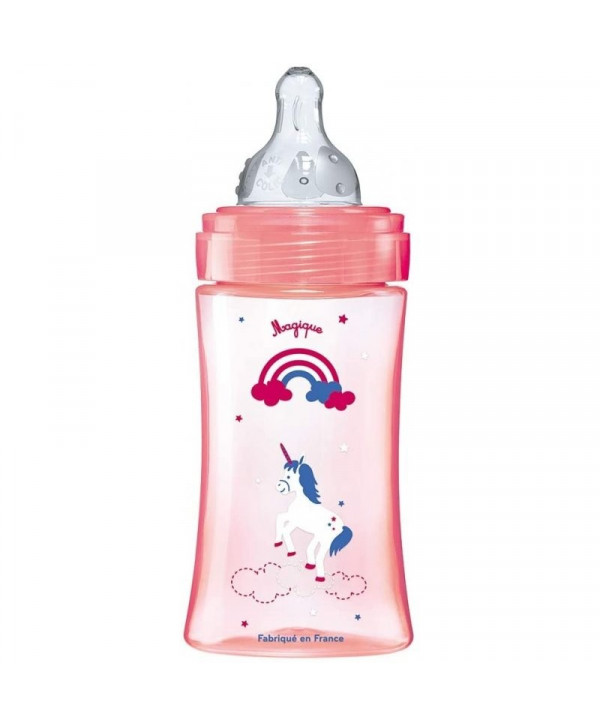 Dodie Biberon Initiation + 270 ml Licorne Rose