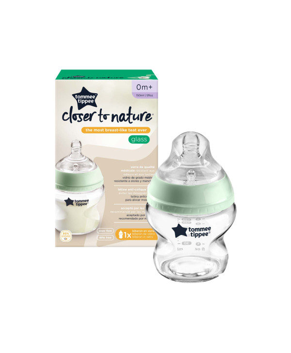 TOMMEE TIPPEE CLOSE TO NATURE BIBERON EN VERRE 0M+ 150ML