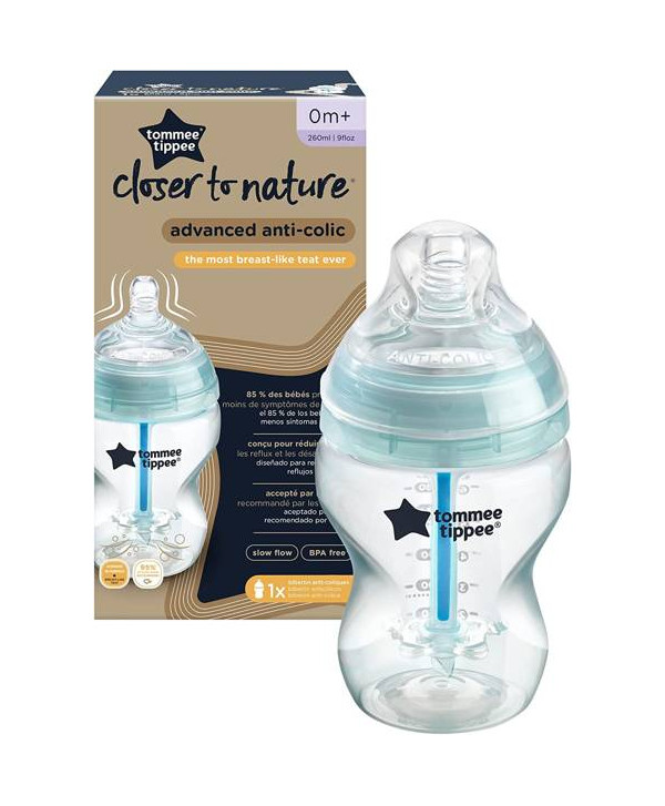 TOMMEE TIPPEE BIBERON CLOSER TO NATURE ADVANCED ANTI-COLIQUE TURQUOISE 3M+  340ML